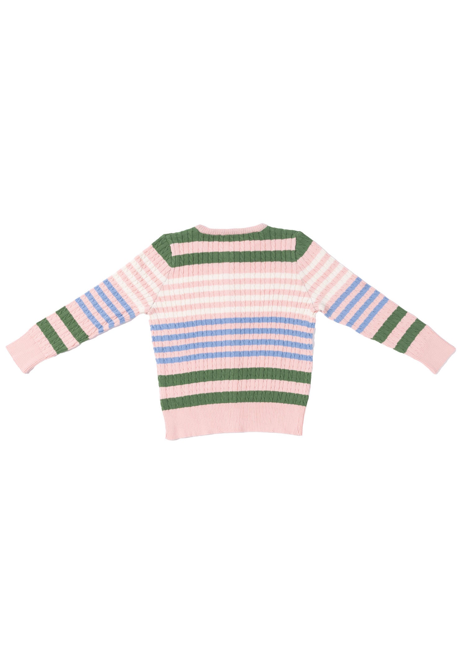 Unisex Wooly Saçörgülü Çizgili Triko Hırka