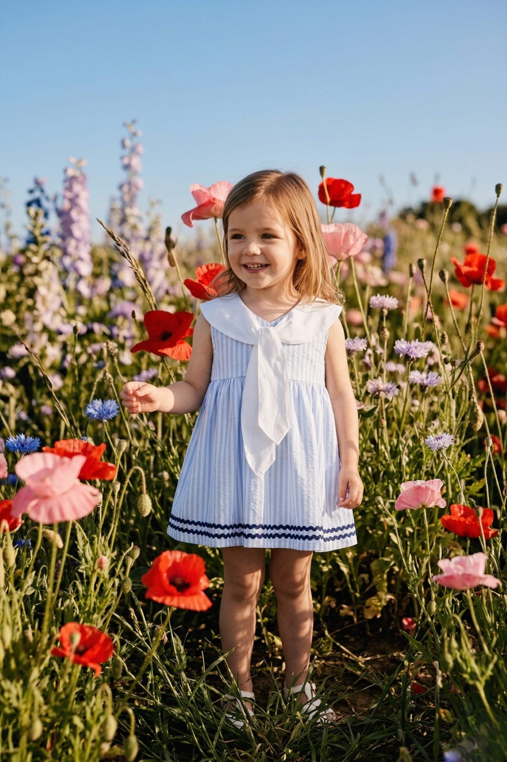 Çizgili Denizci Yaka Kumaş Elbise