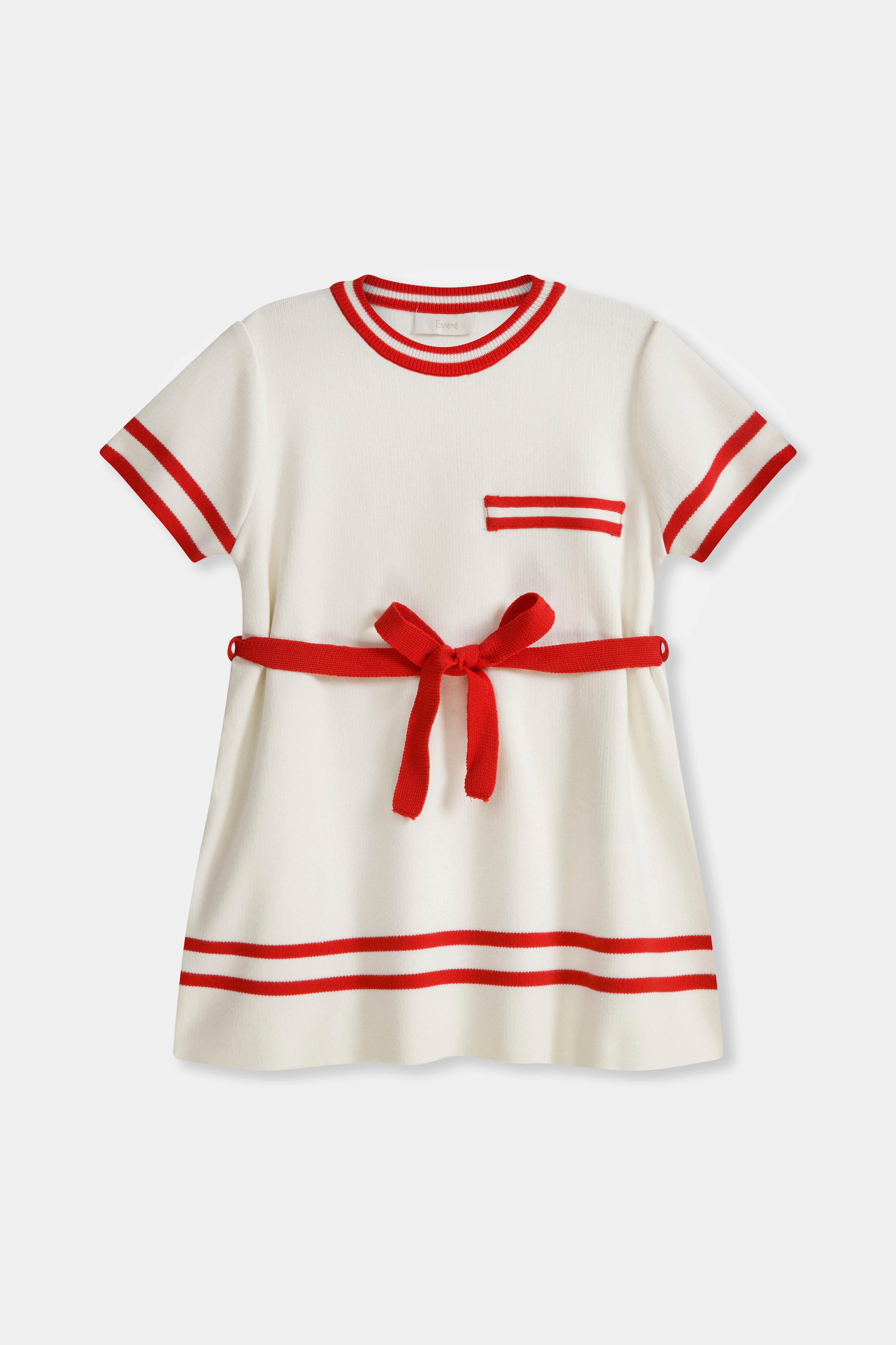 Etek Ucu Kol Ucu Çizgili Elbise: Cherry Racer ve Navy Dash