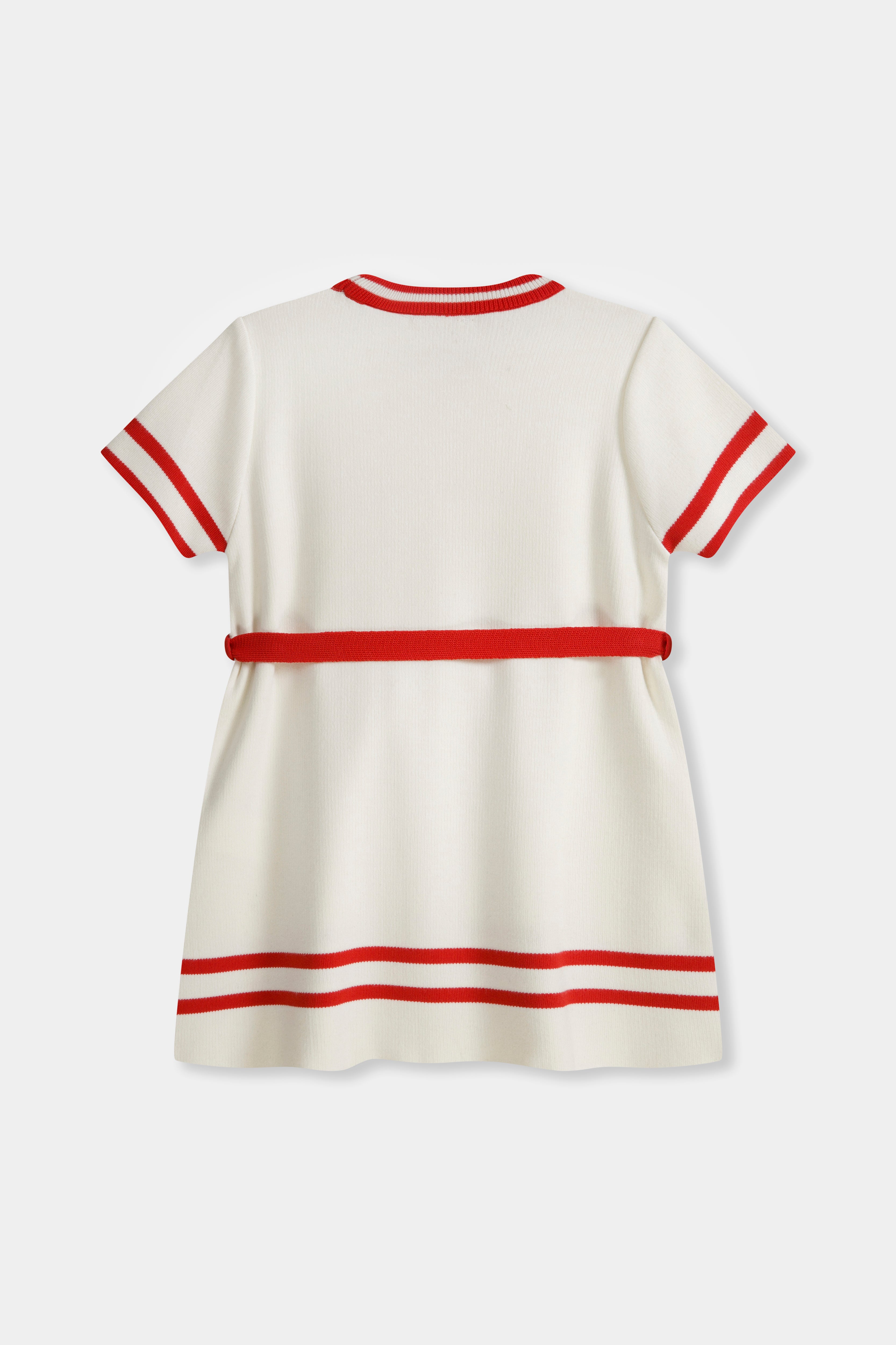 Etek Ucu Kol Ucu Çizgili Elbise: Cherry Racer ve Navy Dash