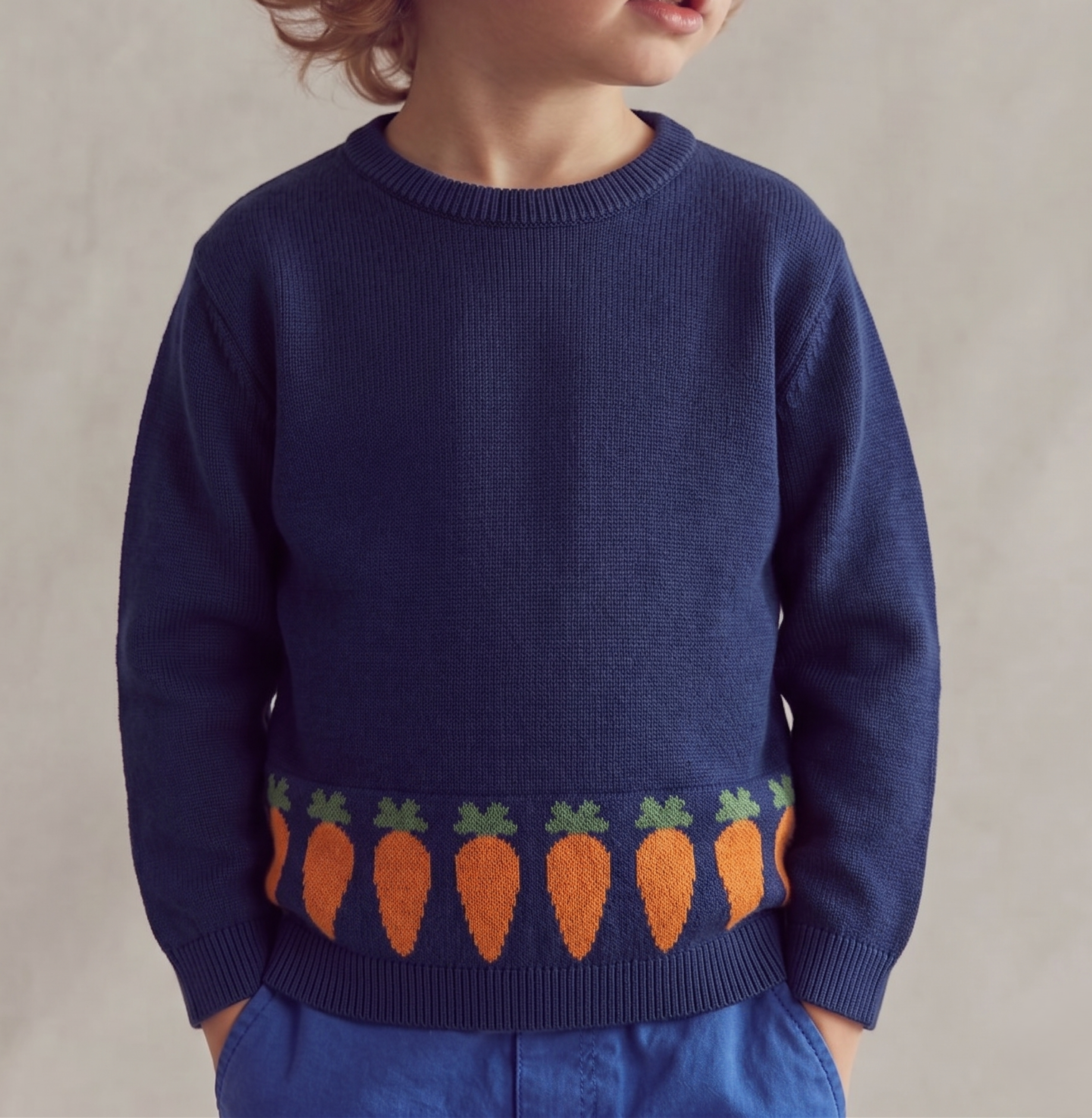 Unisex Havuçlu İnce Kazak
