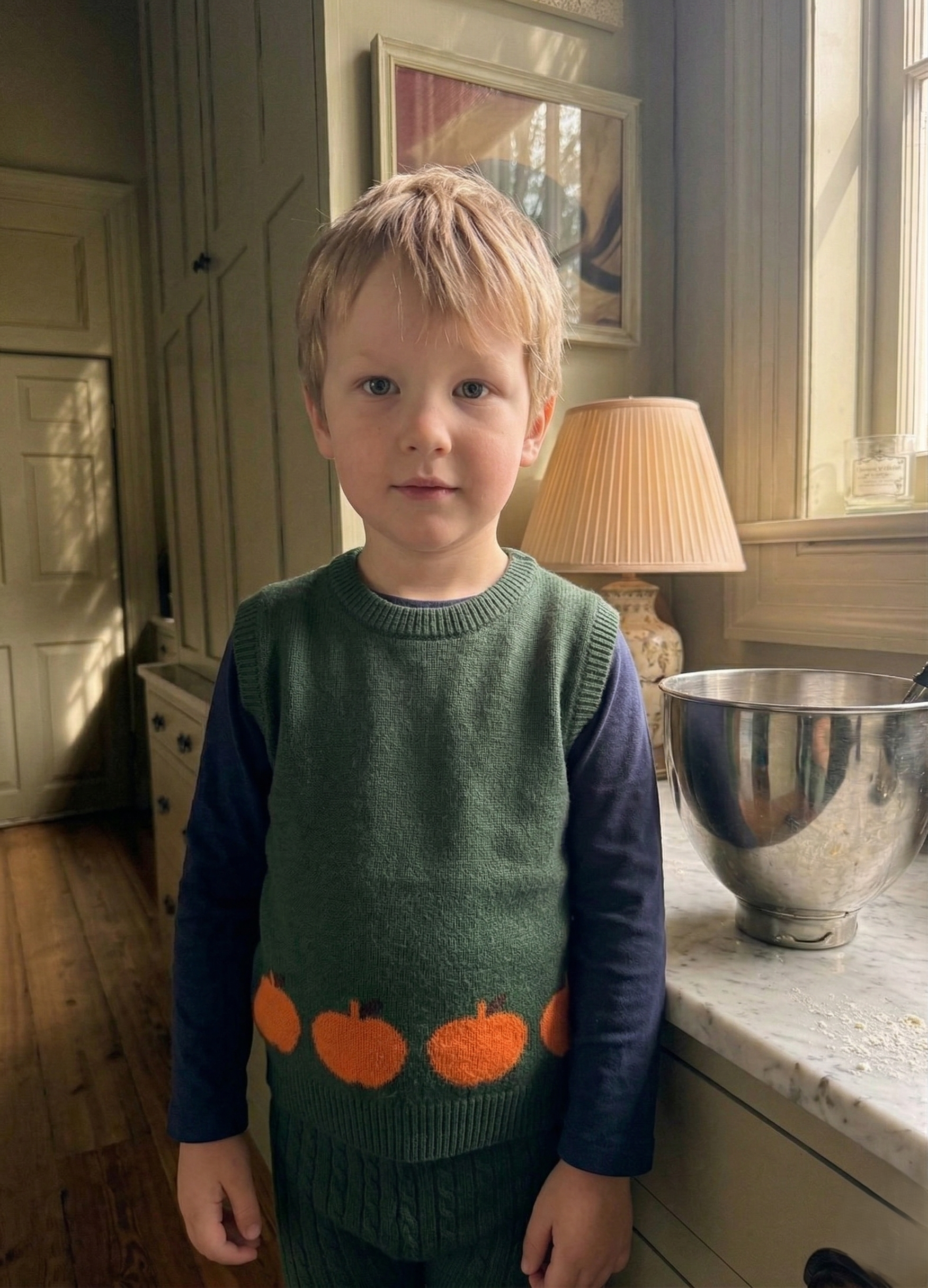 Apple Garden Elma Desenli Unisex Triko Yelek