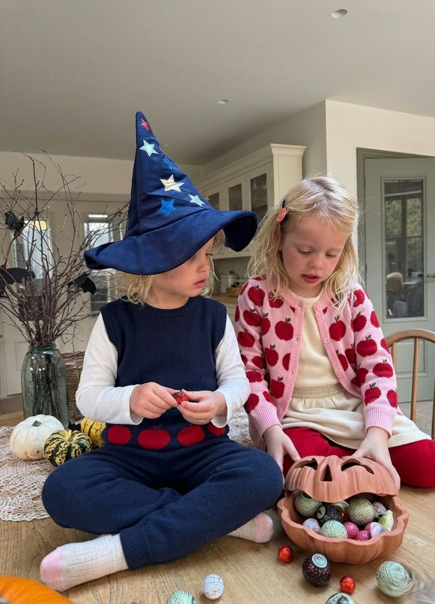 Apple Garden Elma Desenli Triko Hırka