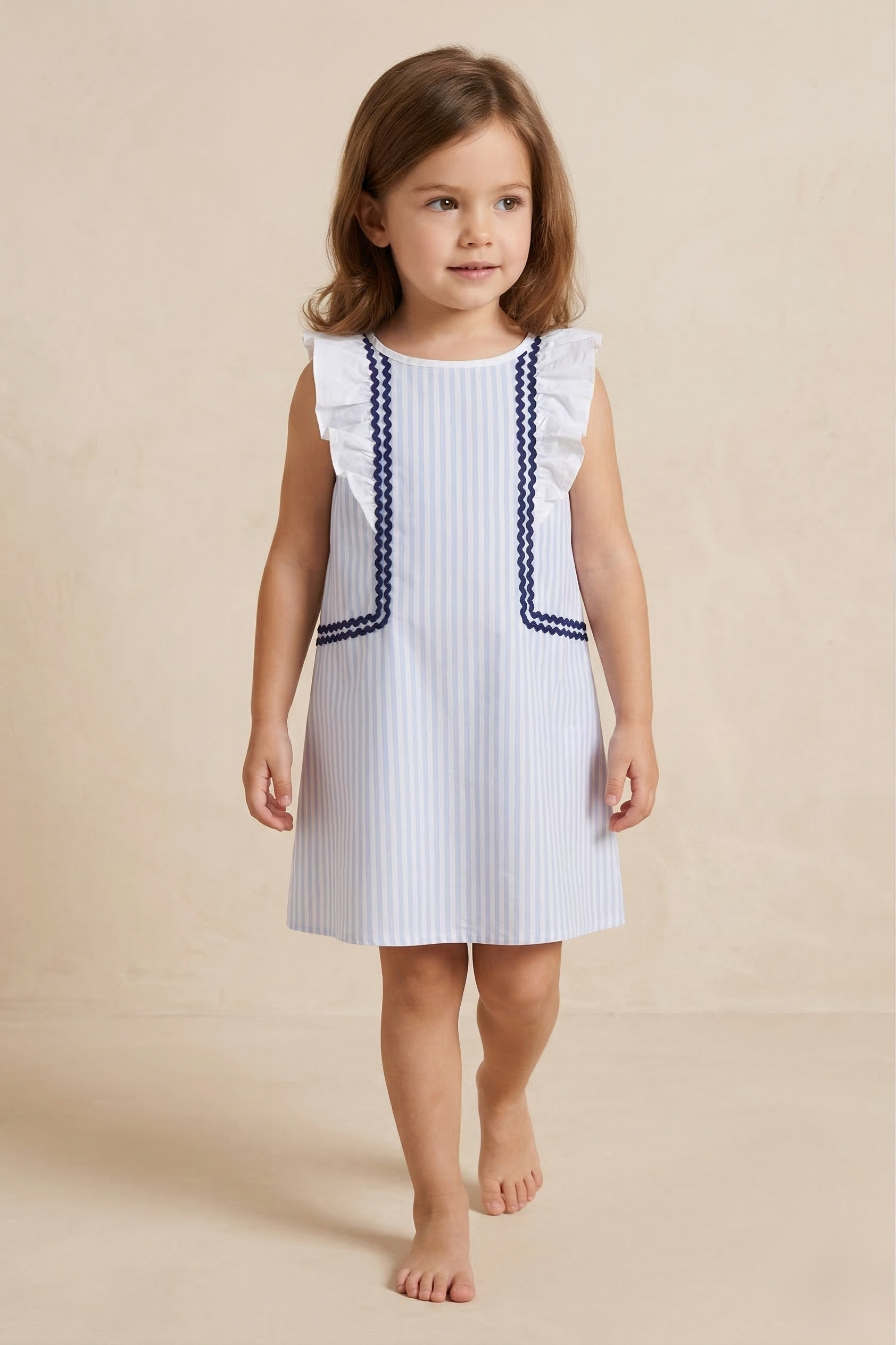 Amélie Kolsuz Kumaş Çizgili Elbise