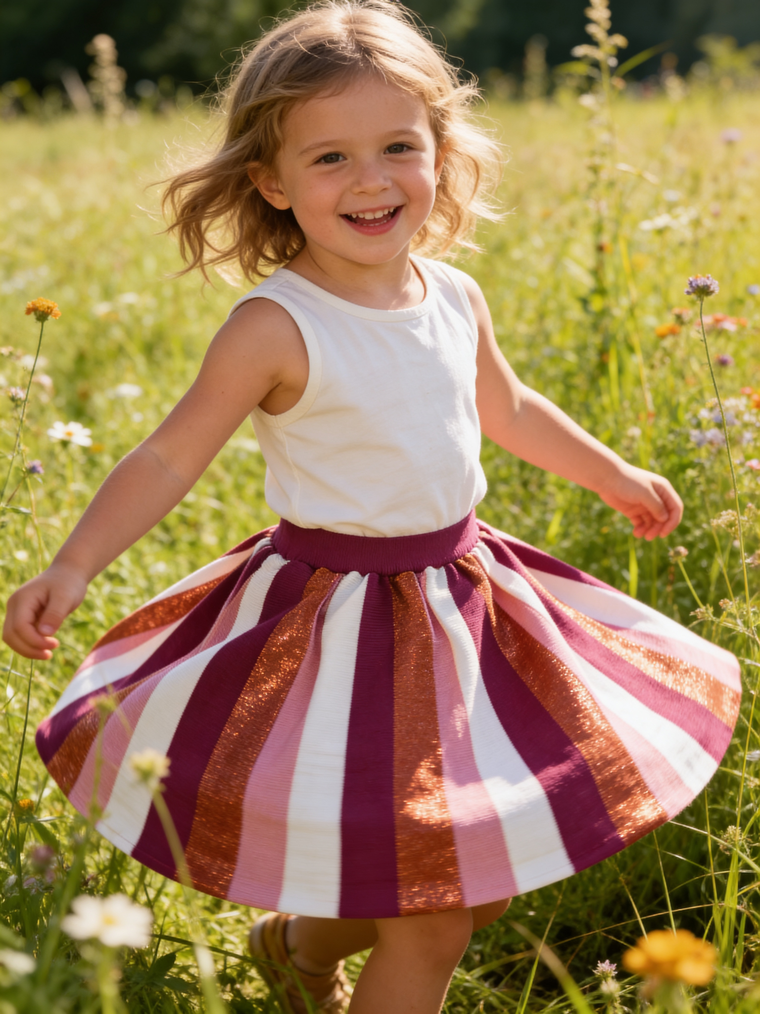 Dört Renkli Plise Etek